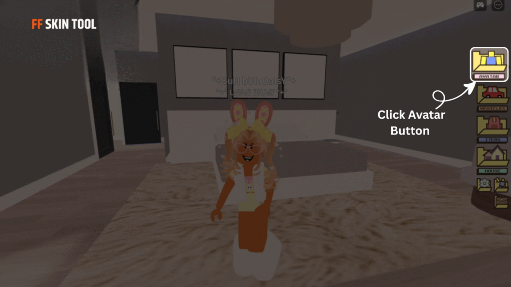 click avatar button and select menu icon