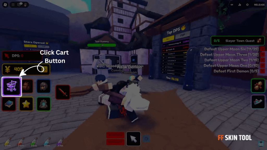 click cart button and open shop