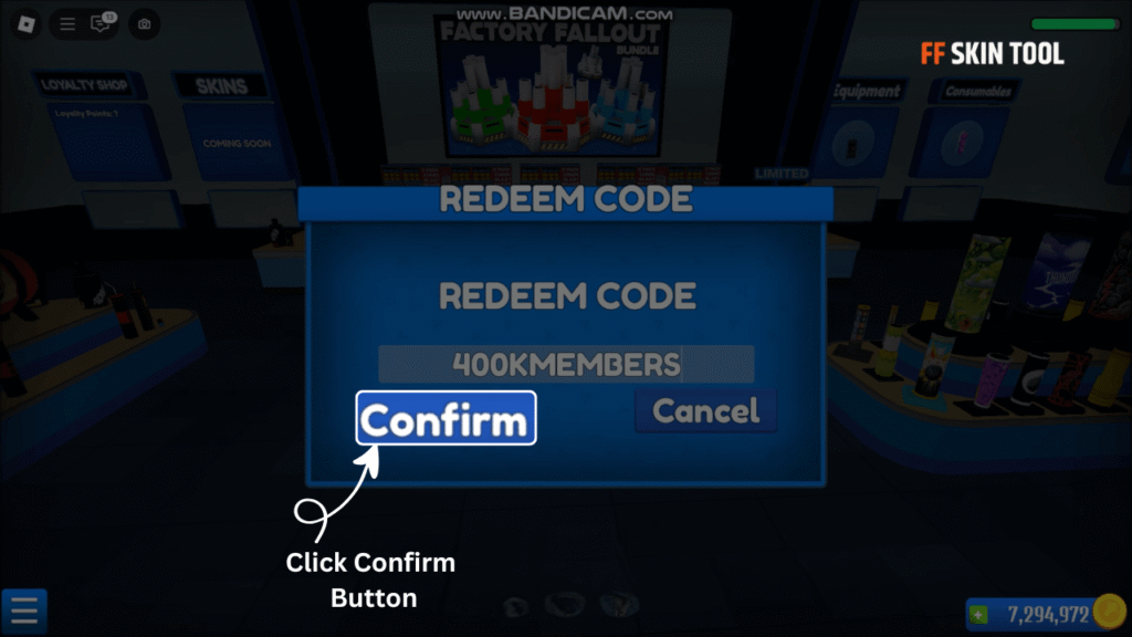 click confirm button and claim your reward