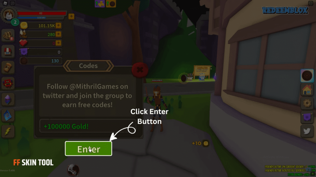 click enter button and claim reward