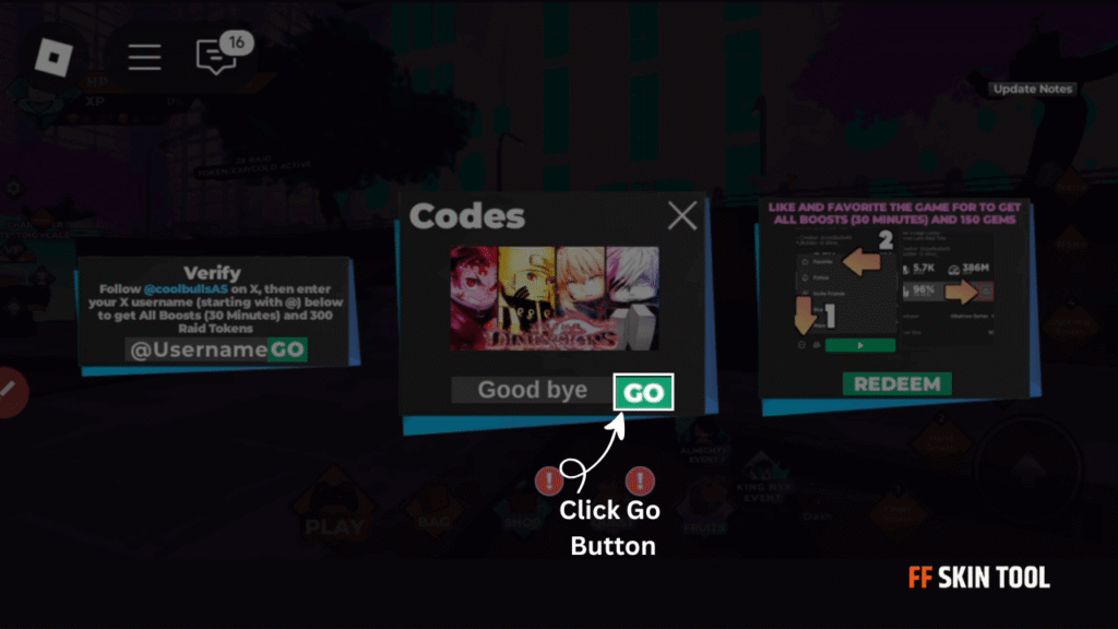 click go button and claim your reward