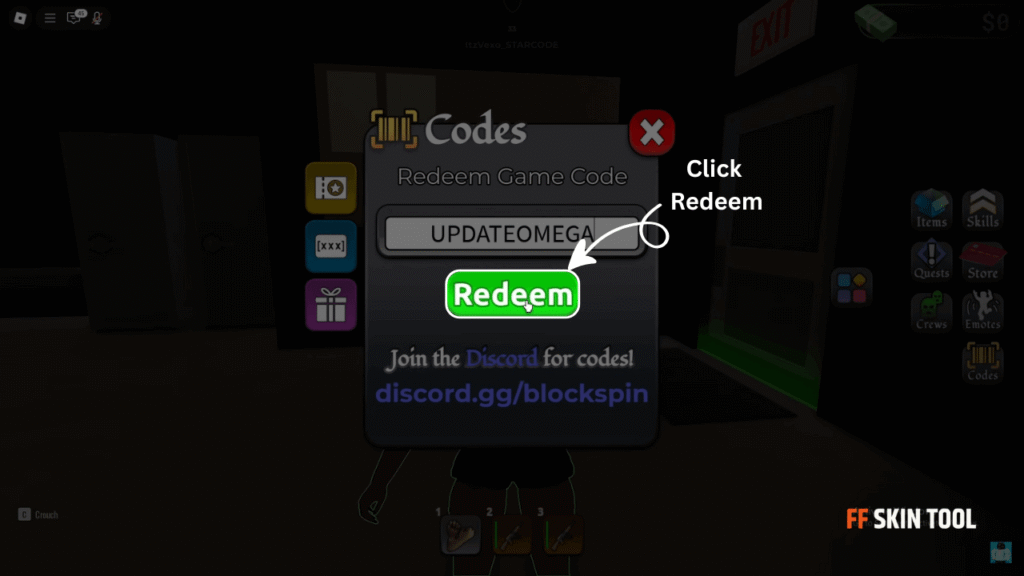 click redeem and claim your reward