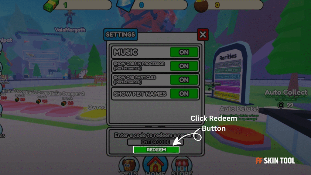 click redeem button and claim your rewards