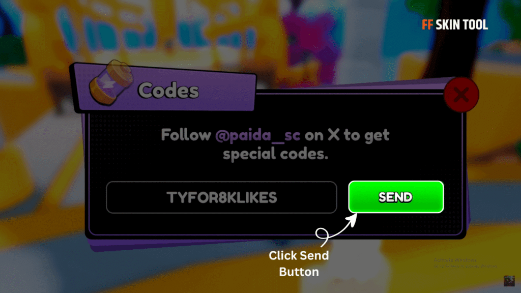 click send button and claim your reward
