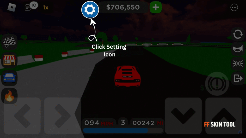 click setting icon and enter car dealership tycoon codes