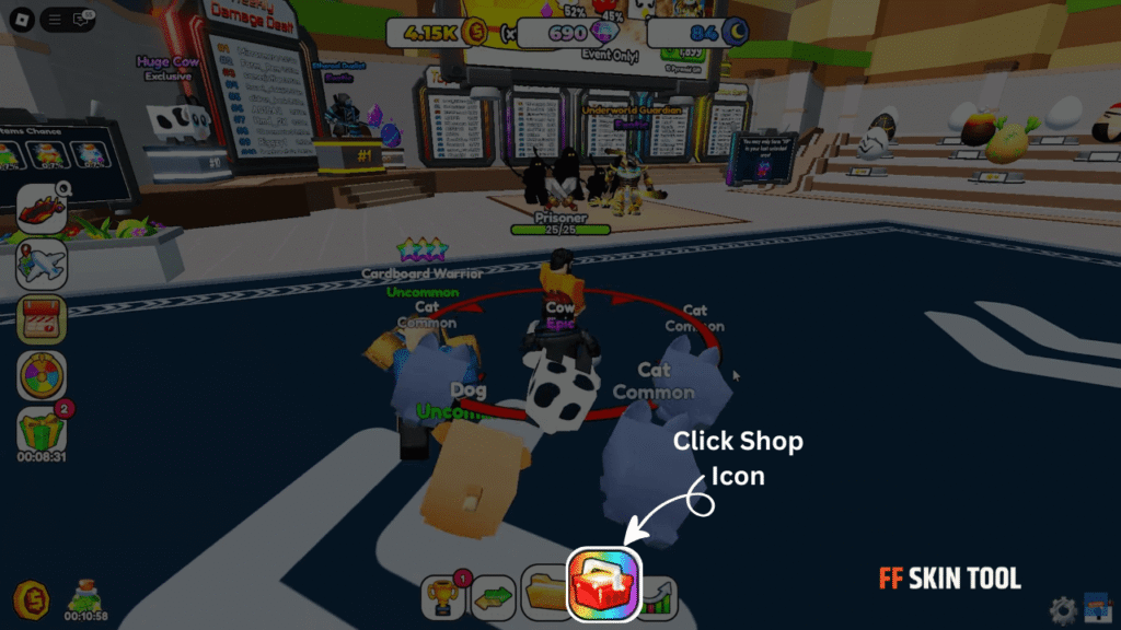 click shop icon and enter avatar fighting simulator codes