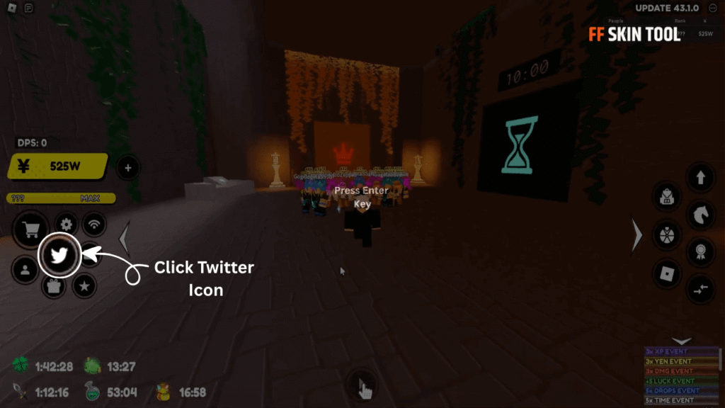 click twitter icon and enter code
