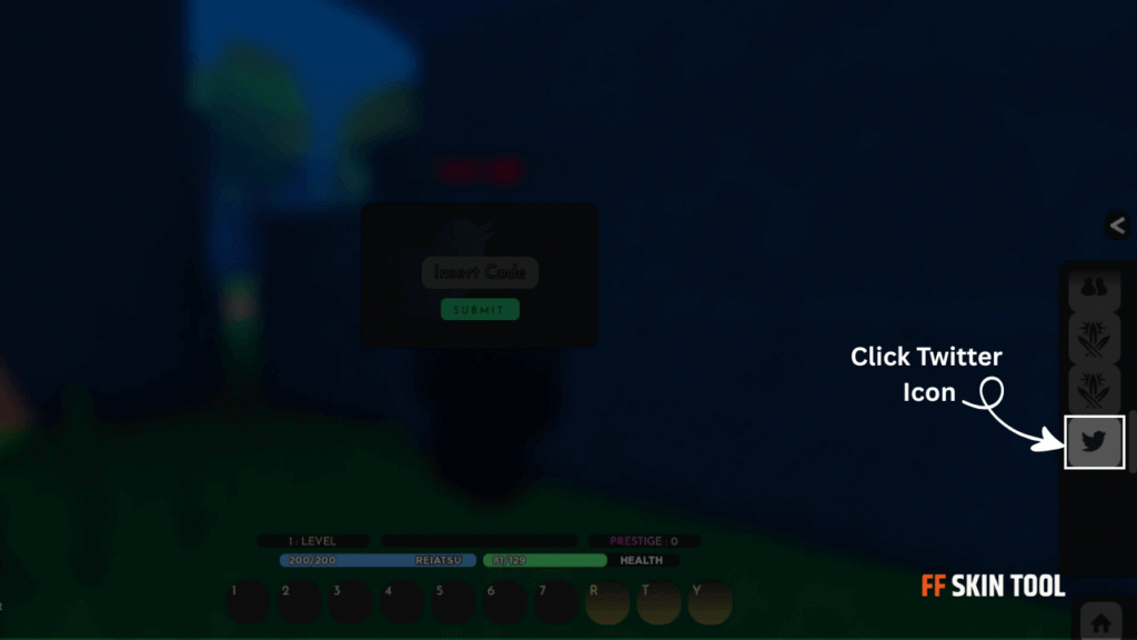 click twitter icon and enter code