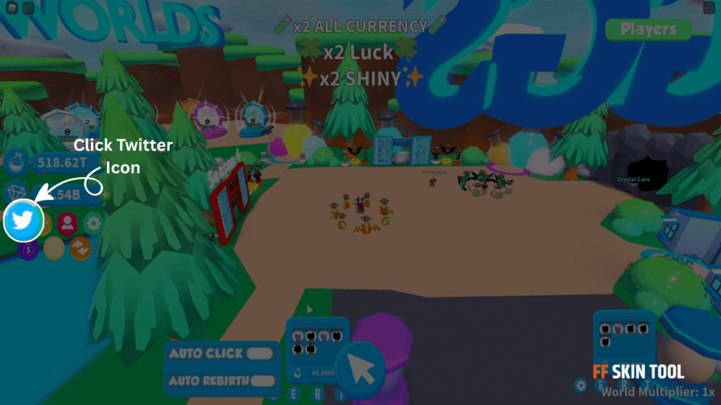 click twitter icon and enter science simulator codes
