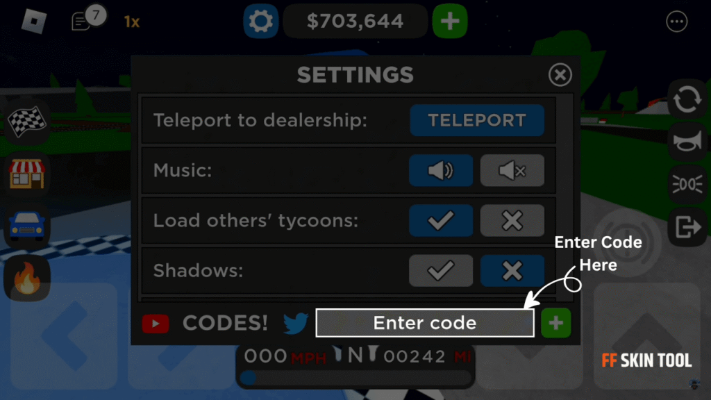 enter car dealership tycoon codes