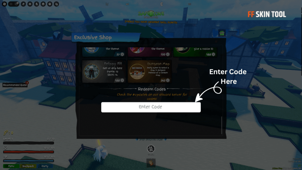enter grand piece online codes and press enter key