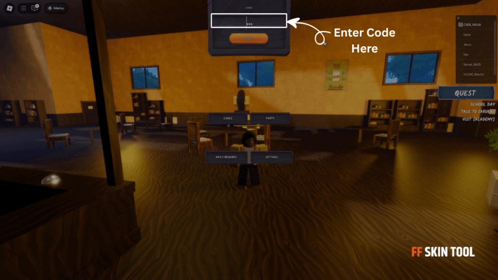 enter ninja time codes