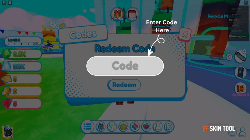 enter pet rift game code