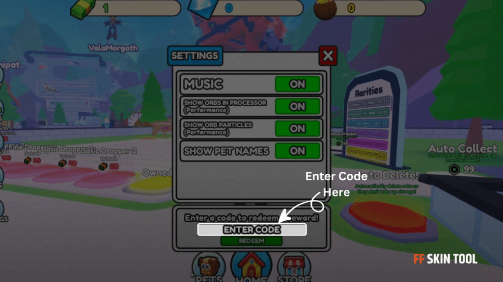 enter rarity factory tycoon codes