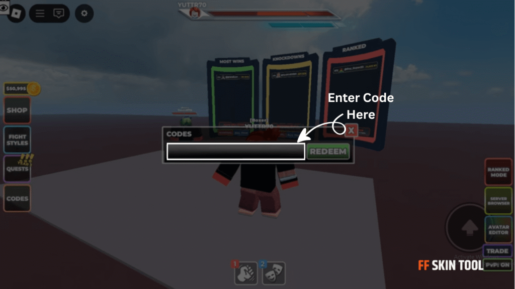 enter untitled boxing game code
