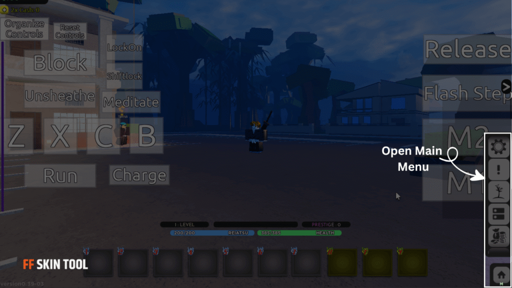 press M key and open main menu