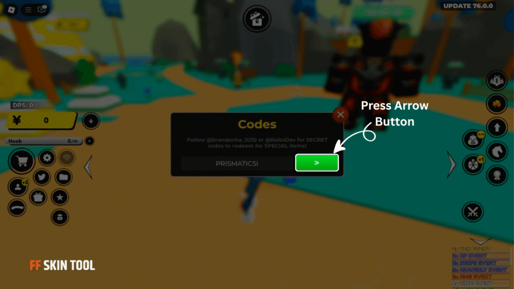 press arrow button and claim reward