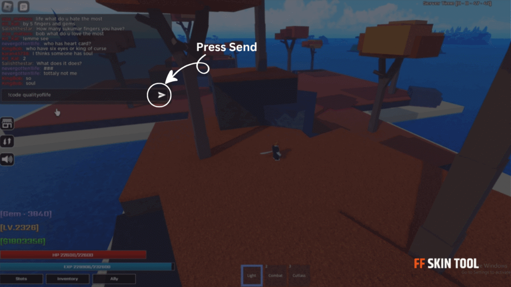 press send to claim rewards