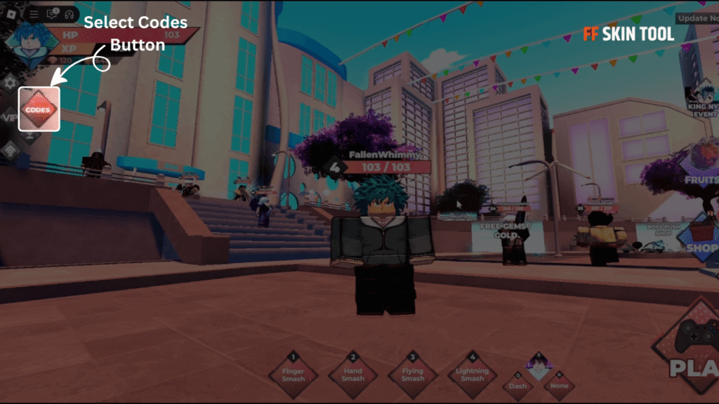 select codes button and enter anime dimensions simulator codes