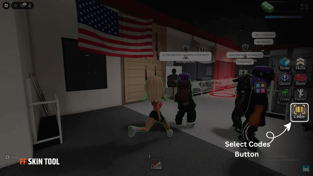 select codes button and enter blockspin codes