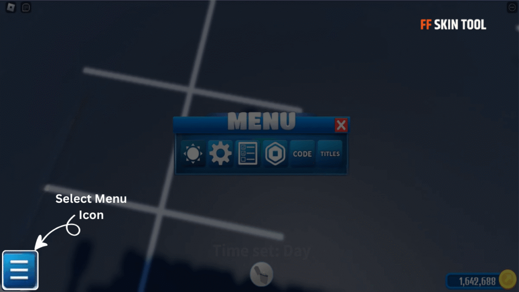 select menu icon and click code button