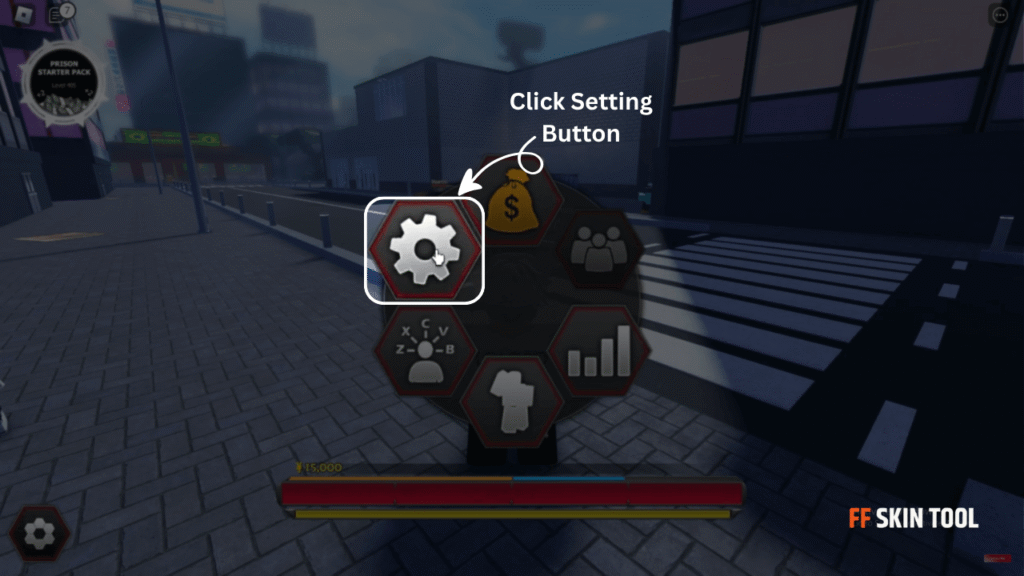 select setting button in the menu